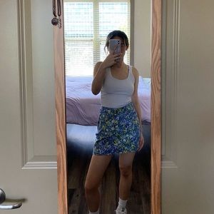 urban outfitters x laura ashley floral denim mini skirt